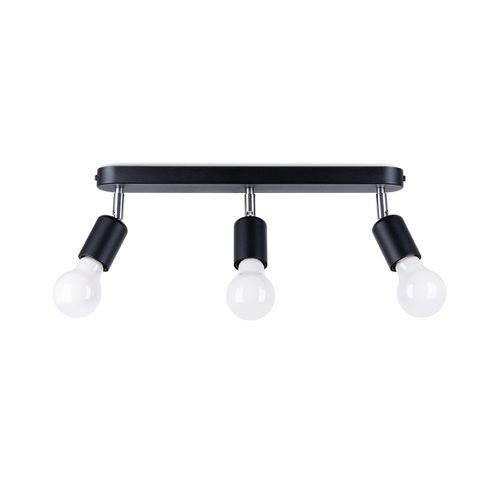 Plafonnier Acier Noir E27 3 Fornes