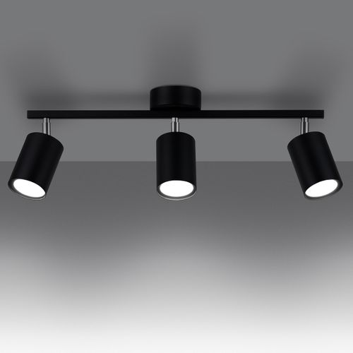 Plafonnier Acier Noir Gu10 3 Lemmi