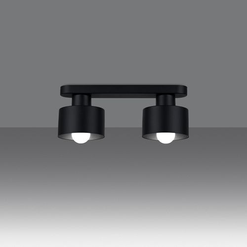 Plafonnier Acier Noir E27 2 Savar