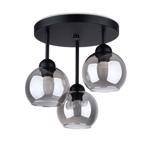 Lustre Acier Noir E27 3 Alino