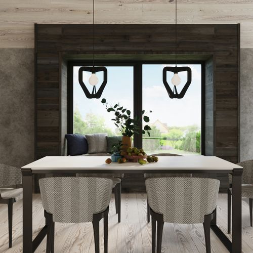 Suspension Acier Noir E27 1 Tres