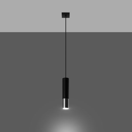 Suspension Acier Noir/chromé Gu10 1 Loopez