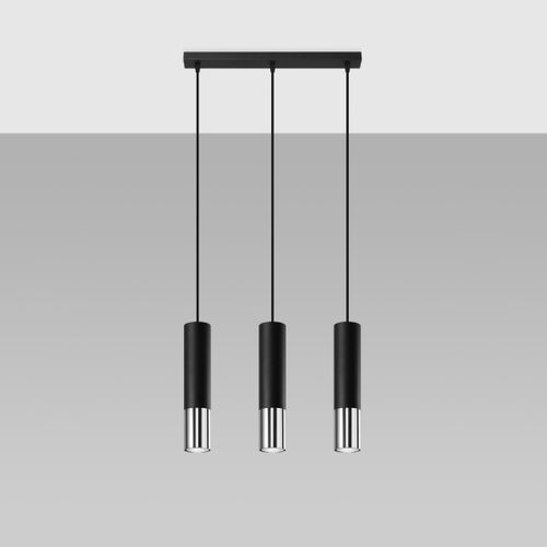 Suspension Acier Noir/chromé Gu10 3 Loopez Line