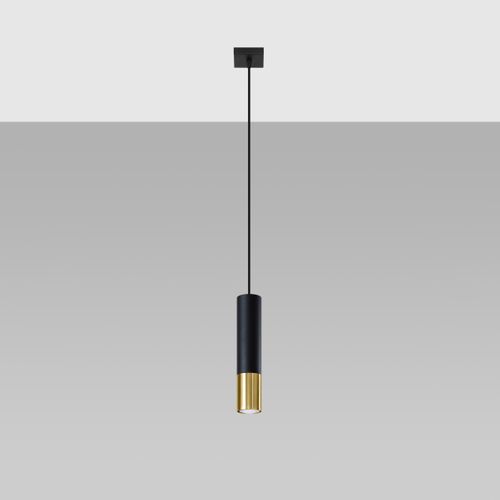 Suspension Acier Or/noir Gu10 1 Loopez