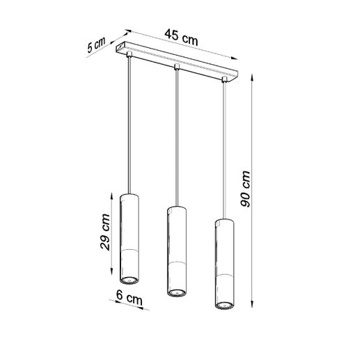 Suspension Acier Or/noir Gu10 3 Loopez Line