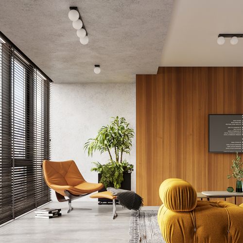 Plafonnier Acier Noir G9 2 Yoli