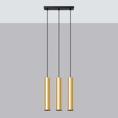 Suspension Acier Éclat Doré Gu10 3 Lagos