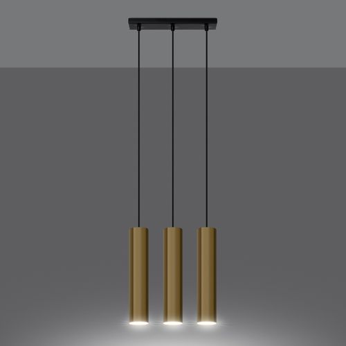 Suspension Acier Éclat Doré Gu10 3 Lagos