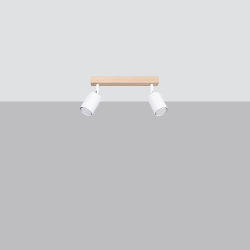 Plafonnier Acier Bois/blanc Gu10 2 Verdo