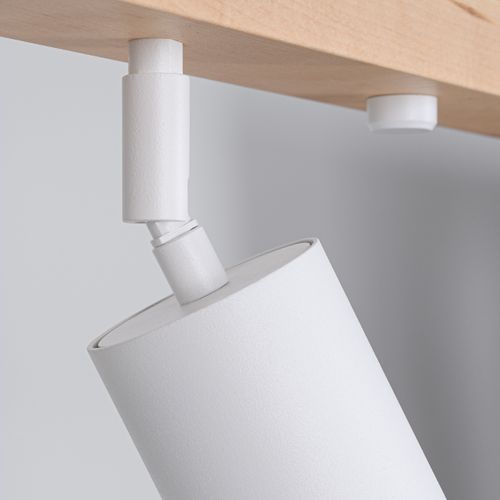 Plafonnier Acier Bois/blanc Gu10 4 Verdo