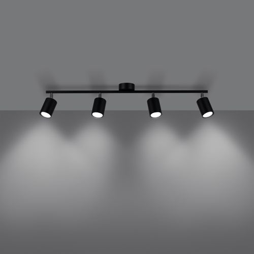 Plafonnier Acier Noir Gu10 4 Lemmi