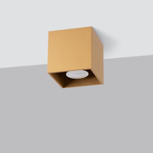 Plafonnier Acier Doré Gu10 1 Quad