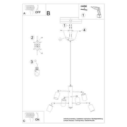 Suspension Acier Noir Gu10 6 Lemmi