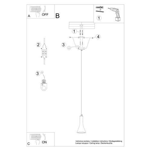 Suspension Béton Gris E14 1 Rea