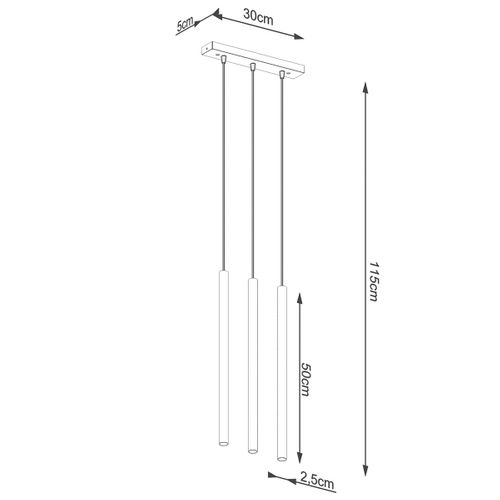 Suspension Acier Doré G9 3 Pastelo Line