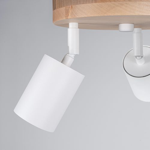 Plafonnier Acier Bois/blanc Gu10 3 Verdo