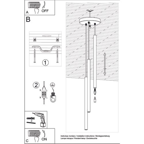 Suspension Béton Gris G9 3 Pastelo
