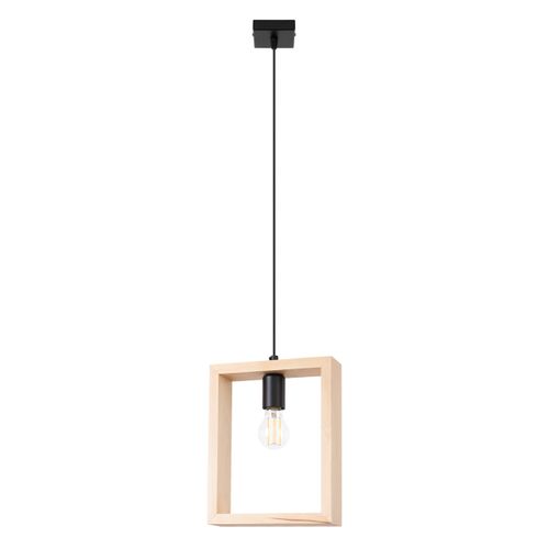 Suspension Acier Bois Naturel E27 1 Aries