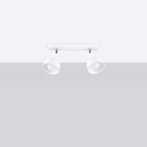 Plafonnier Acier Blanc E27 2 Elba