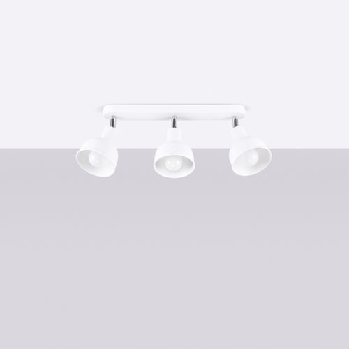 Plafonnier Acier Blanc E27 3 Elba