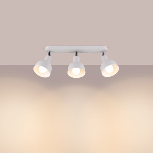 Plafonnier Acier Blanc E27 3 Elba