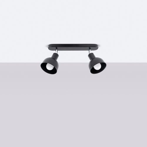 Plafonnier Acier Noir E27 2 Elba