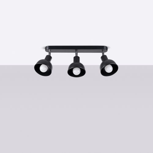 Plafonnier Acier Noir E27 3 Elba