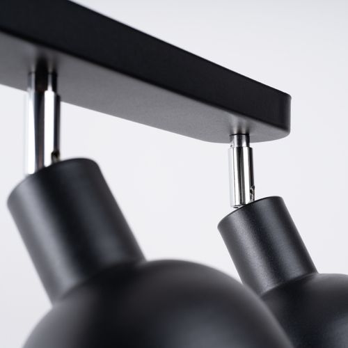 Plafonnier Acier Noir E27 3 Elba