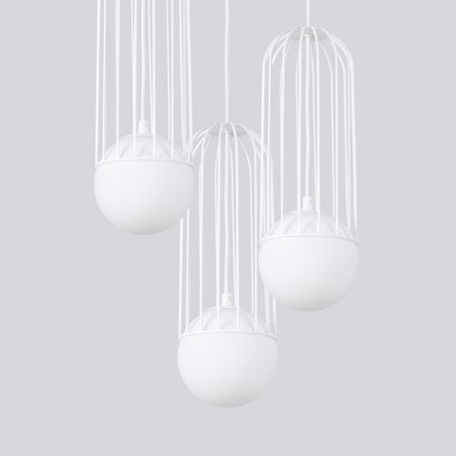 Lustre Acier Blanc G9 3 Brina