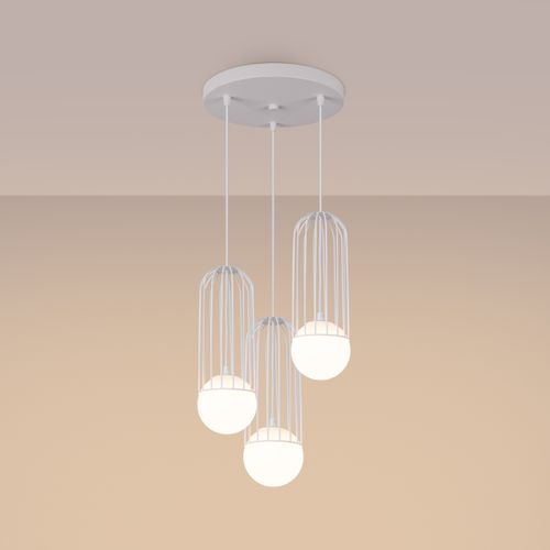 Lustre Acier Blanc G9 3 Brina