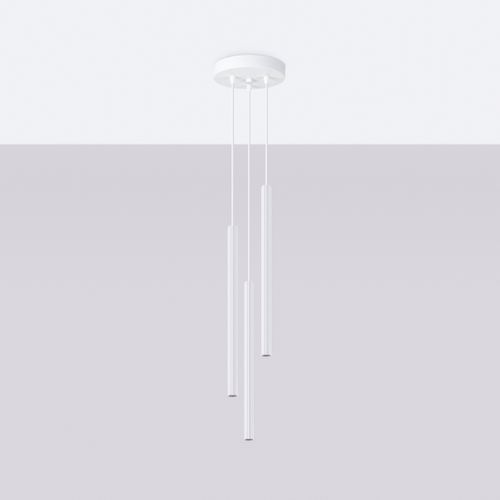 Lustre Acier Blanc G9 3 Arche