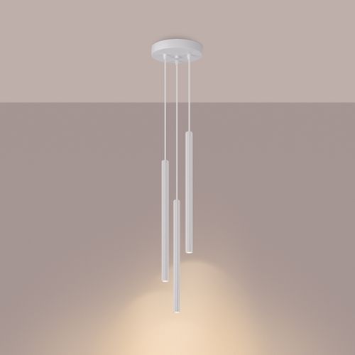 Lustre Acier Blanc G9 3 Arche