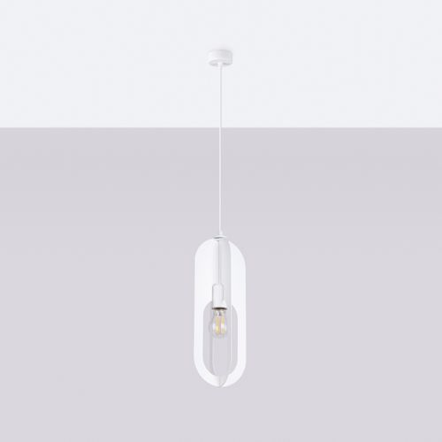 Lustre Acier Blanc E27 1 Nicus