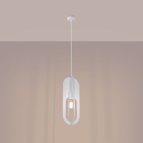 Lustre Acier Blanc E27 1 Nicus