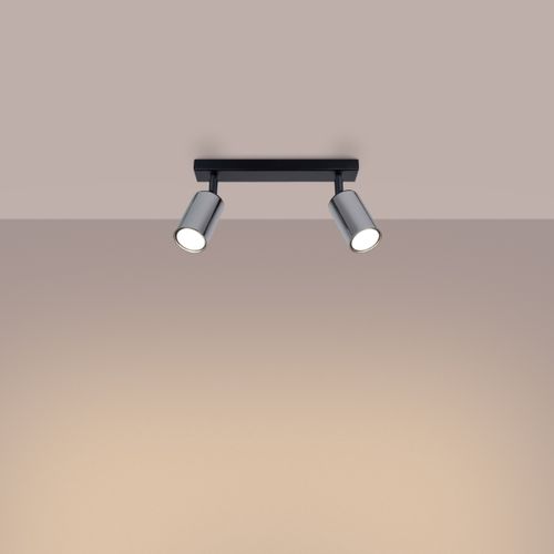 Plafonnier Acier Noir/chromé Gu10 2 Winx