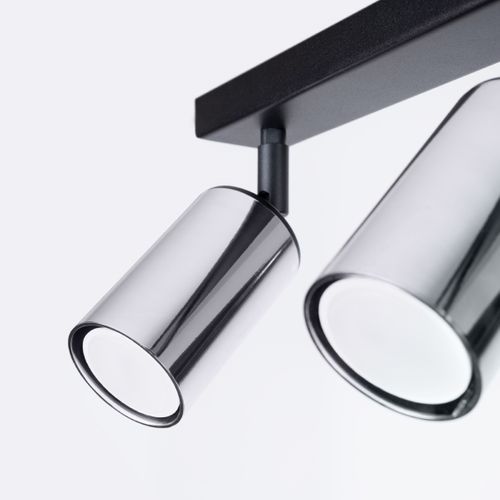 Plafonnier Acier Noir/chromé Gu10 2 Winx