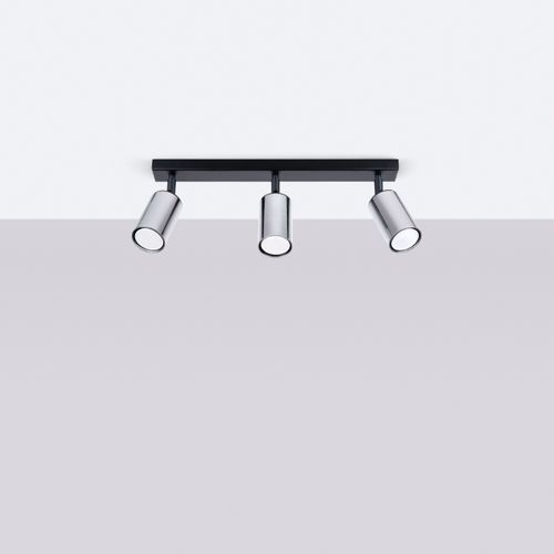 Plafonnier Acier Noir/chromé Gu10 3 Winx Line