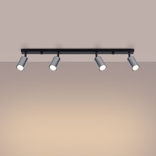 Plafonnier Acier Noir/chromé Gu10 4 Winx Line