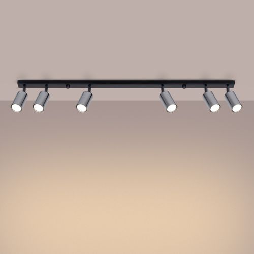 Plafonnier Acier Noir/chromé Gu10 6 Winx Line