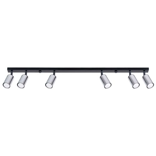 Plafonnier Acier Noir/chromé Gu10 6 Winx Line