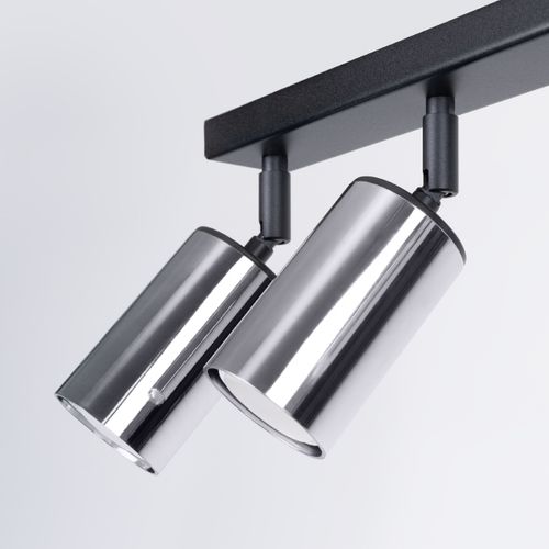 Plafonnier Acier Noir/chromé Gu10 6 Winx Line