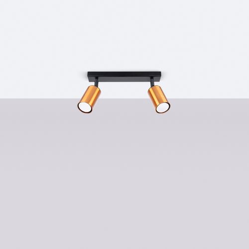 Plafonnier Acier Noir/cuivre Gu10 2 Winx