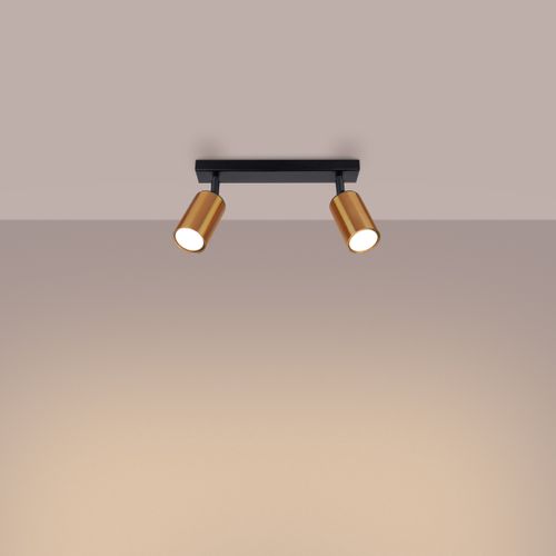 Plafonnier Acier Noir/cuivre Gu10 2 Winx