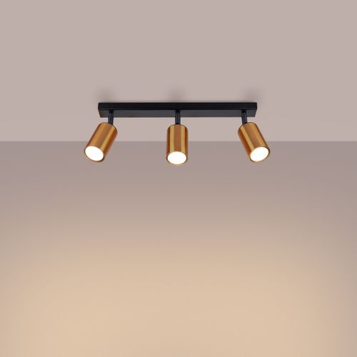 Plafonnier Acier Noir/cuivre Gu10 3 Winx Line