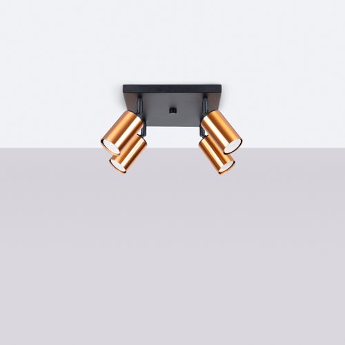 Plafonnier Acier Noir/cuivre Gu10 4 Winx