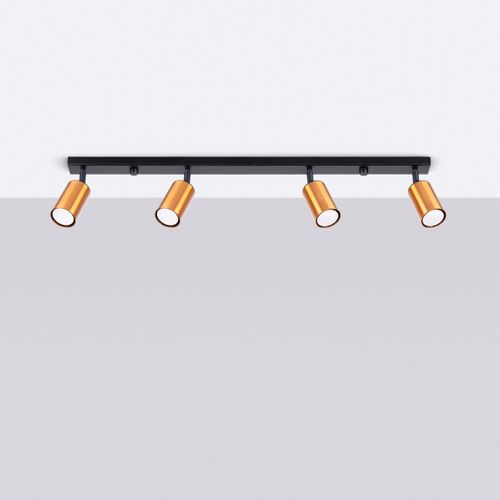 Plafonnier Acier Noir/cuivre Gu10 4 Winx Line