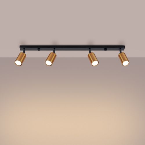 Plafonnier Acier Noir/cuivre Gu10 4 Winx Line