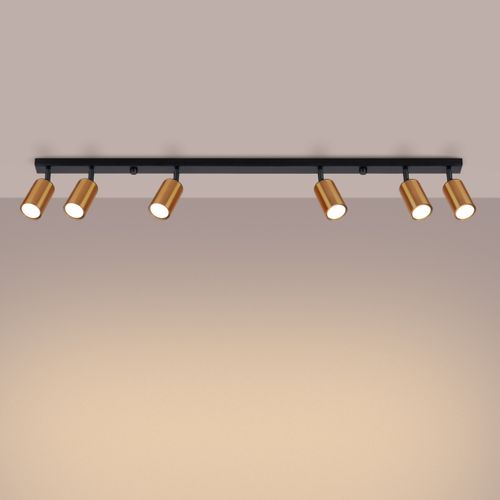 Plafonnier Acier Noir/cuivre Gu10 6 Winx Line