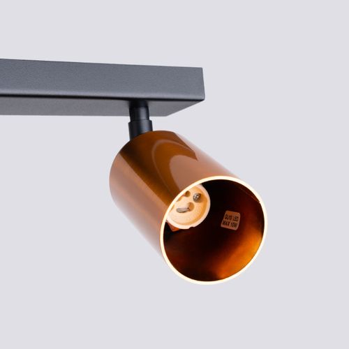 Plafonnier Acier Noir/cuivre Gu10 6 Winx Line