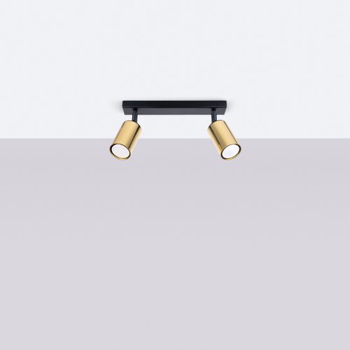 Plafonnier Acier Or/noir Gu10 2 Winx